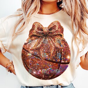 Glitter Basketball Coquette bow png Sport png Football mom Basketball cheer Sequin basketball Game day basketball Basketball png girly