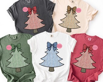 Coquette Christmas tree png, Seersucker Christmas tree png Bow Christmas tree png, Cute Girly Christmas png, Holiday png, Sublimation bundle