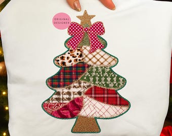 Patchwork Christmas png, Preppy Christmas png, Christmas Coquette png, Plaid Xmas Tree png, Leopard Christmas Tree png, Trendy Christmas png