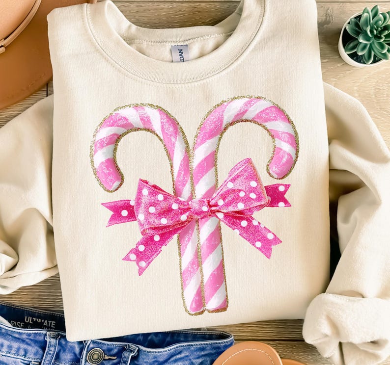 Candy cane png, Merry Christmas png, Pink Christmas png, Retro Christmas png, Holiday png, Coquette bow png, Sweet but twisted, Holiday clipart, Faux glitter, Sublimation design, Brushstroke xmas, cute Christmas png, Polka dot png