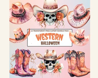 Western Halloween Halloween png Cowboy Halloween Western skull png Halloween svg bundle Sugar skull png Western png Cowgirl Spooky Season