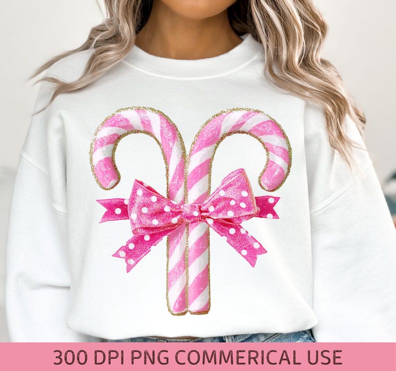 Candy cane png, Merry Christmas png, Pink Christmas png, Retro Christmas png, Holiday png, Coquette bow png, Sweet but twisted, Holiday clipart, Faux glitter, Sublimation design, Brushstroke xmas, cute Christmas png, Polka dot png