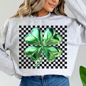 Retro checkered shamrock png, St Patricks Day png, Lucky png, Saint Patrick png, Clover png, St patty's shirt png, Four leaf clover png, trending best seller, Lucky Charm Png, St patrick mama png, Green clover, Happy st patricks