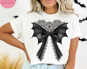 Dark coquette Bat Halloween png Creepy Bat Gothic girly Trendy Halloween png Spooky season png Halloween shirt png sublimation Printable