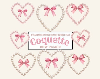 Coquette Bow, Coquette girly, Coquette bundle, Preppy png, Coquette pearl bow, Digital pearl png, Pink coquette bow, Soft girl png Girly png