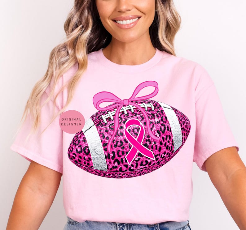 Breast cancer football png, Pink ribbon png, Leopard football png, Pink out sublimation design, October awareness png, Coquette fall png
Pink glitter football with leopard print, pink ribbon & coquette bow October breast cancer awareness shirts and sublimation.
breast cancer png, pink ribbon png, pink out png, tackle cancer png, leopard football png, football png, pink football png, cancer awareness png, pink October png, football mom png, preppy breast cancer, game day png, pink out football
