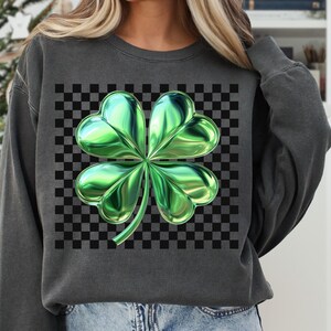 Retro checkered shamrock png, St Patricks Day png, Lucky png, Saint Patrick png, Clover png, St patty's shirt png, Four leaf clover png, trending best seller, Lucky Charm Png, St patrick mama png, Green clover, Happy st patricks