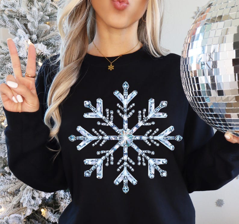 Glitter Snowflake Png Rhinestone Snowflake Clipart Snowflake Shirt Png ...