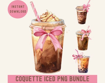 Coquette iced, Ice coffee lovers, Downloaded png, Sublime designs, Latte coffee png, Trendy coffee png, Preppy png, Pink coquette bow