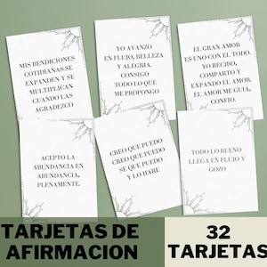 32 Printable Affirmation Cards in Spanish | 32 Imprimible Tarjetas de Afirmación | Tarjetas de Afirmación Positivo