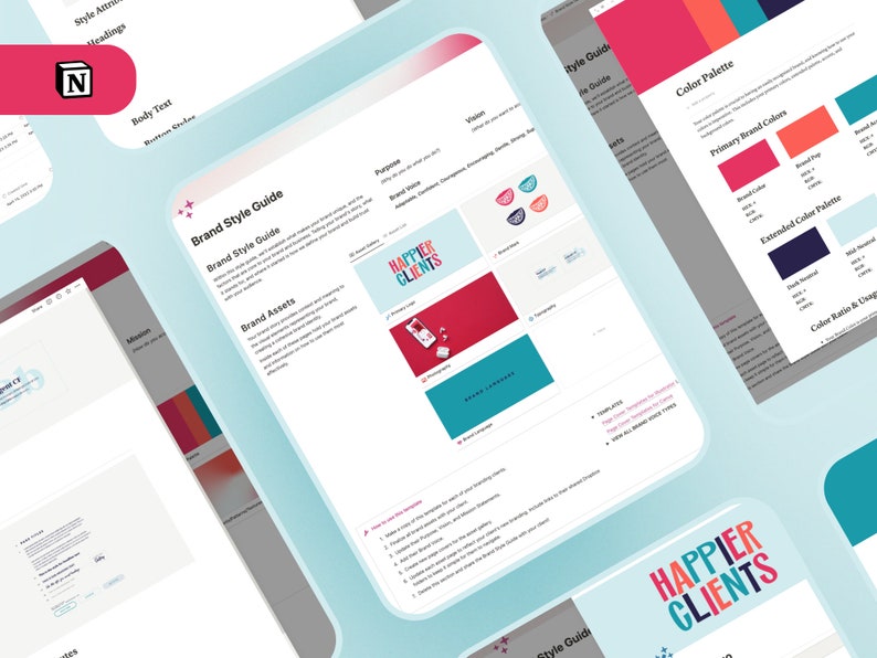 Brand Style Guide Template for Notion - Etsy