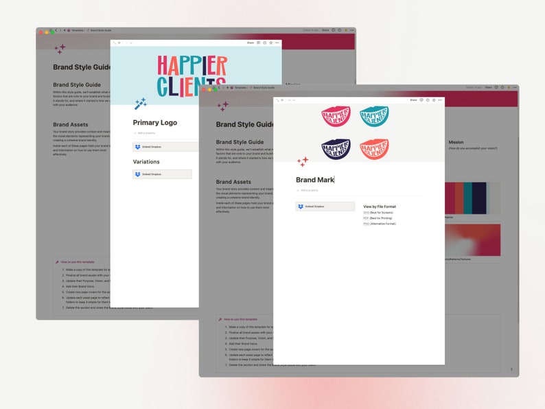 Brand Style Guide Template for Notion - Etsy