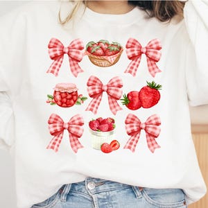 Coquette De Fraises Png, Conception De Chemise Fraise Png, Fraises Tendance Png, Cottage Core Esthétique, Fraise Png, Fraise Noeud Png