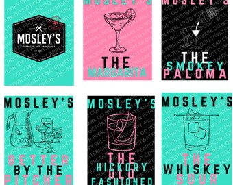 Mosley's Iowa City Cocktail Posters | Full Set | DIGITAL DOWNLOAD