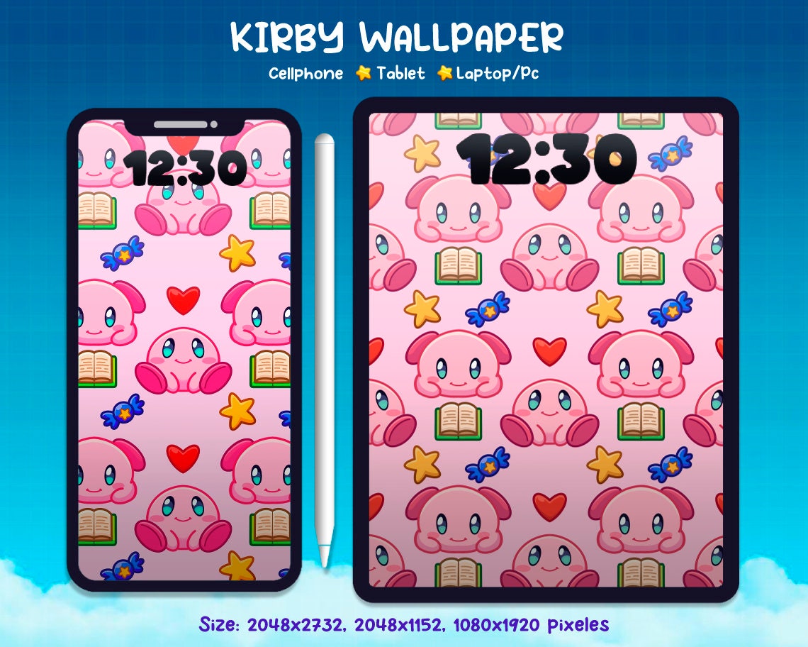 Funny Kirby Pattern Desktop Wallpaper - Cool Kirby Wallpaper 4k