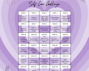 30 Day Self Care Challenge - Etsy
