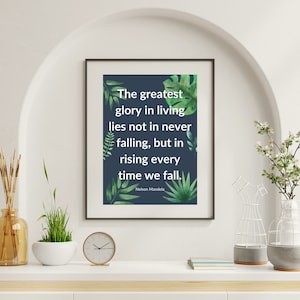 Nelson Mandela Quote Print, Motivational Printable Art, Digital Download, Inspirational Wall Art