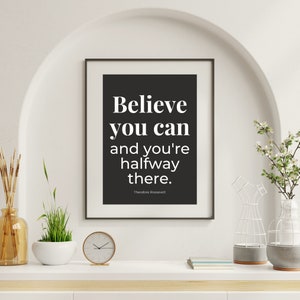 Theodore Roosevelt Quote Print, Motivational Printable Art, Digital Download, Inspirational Wall Art