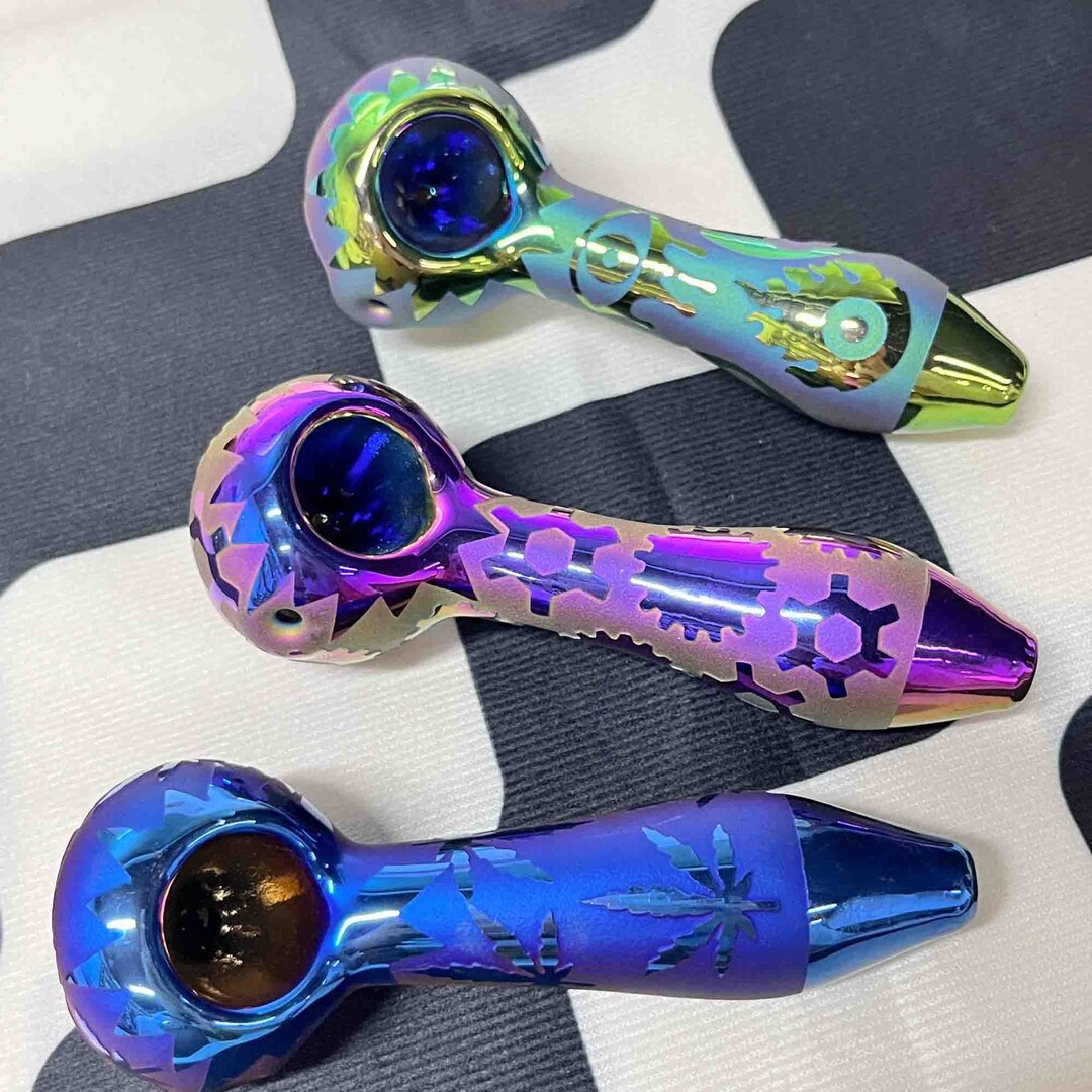 Frosted Glass Pipeglass Bowlsmoking Pipecolorful Jellyfish Etsy