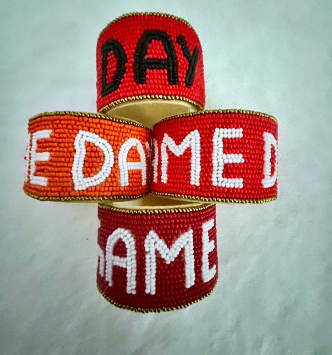 Game Day Bracelet, Football Bracelet, Game Day Beaded Bracelet, Cuff