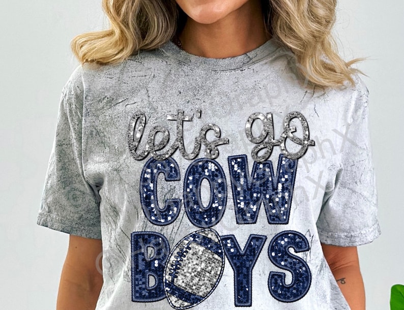 Dallas Cowboys Faux Sequin Sweatshirt Print, Dallas Cowboys T-shirt ...