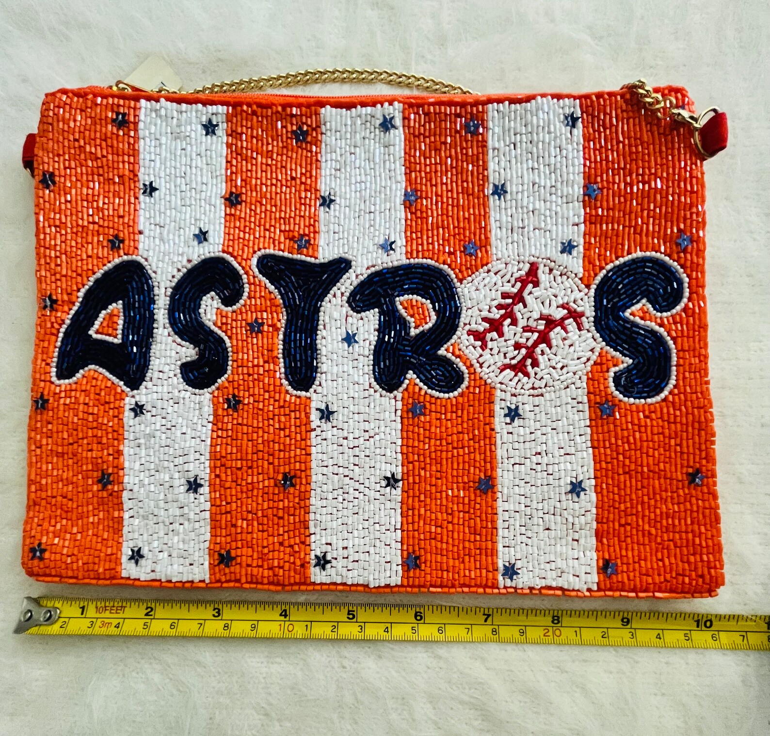 Houston Astros Beaded Purse, Astros Purse, Gift Idea, Houston Astros Accessories, Beaded