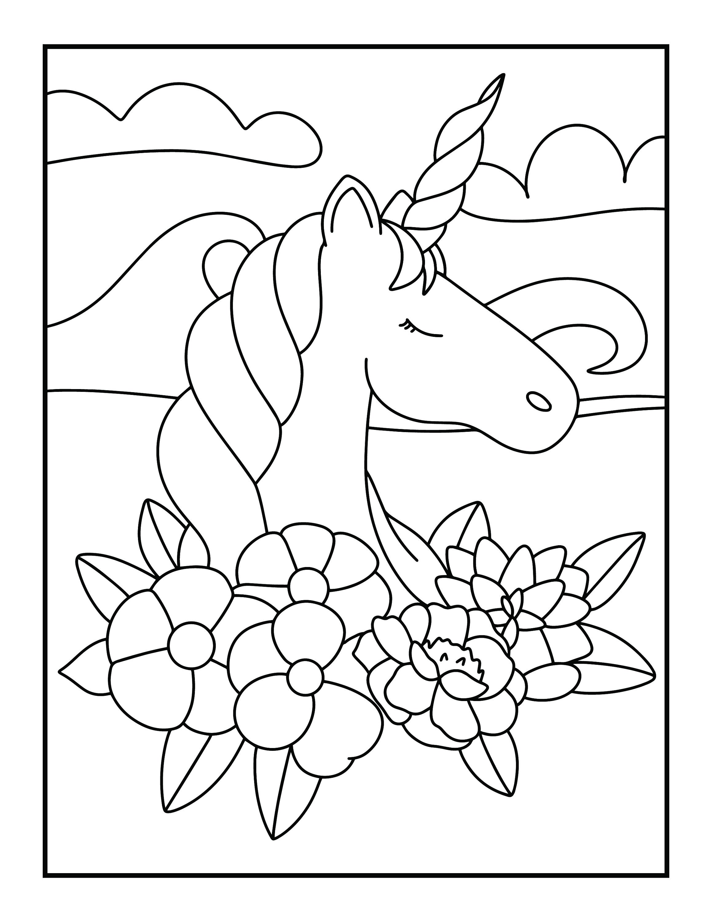 Unicorn Printable Coloring Pages Kids Coloring Pages 10 Designs Unicorn ...