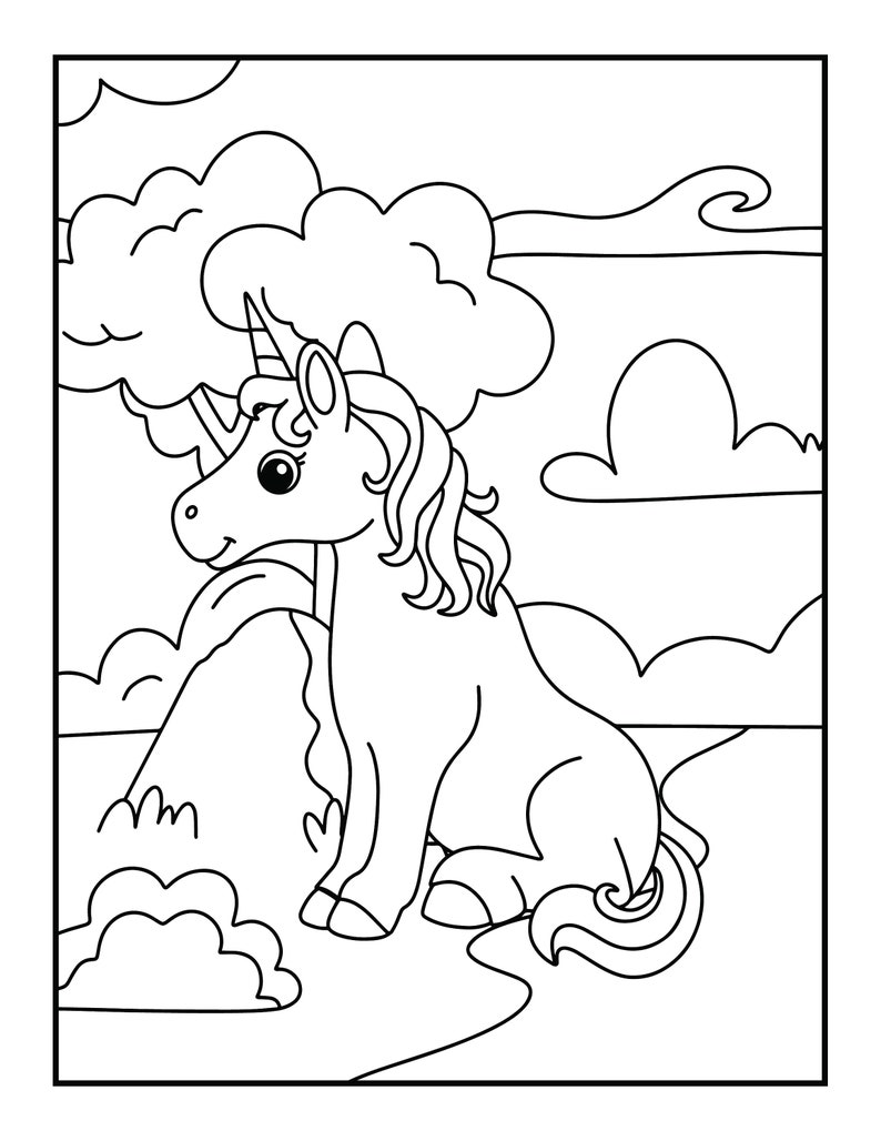 Unicorn Printable Coloring Pages Kids Coloring Pages 10 Designs Unicorn ...