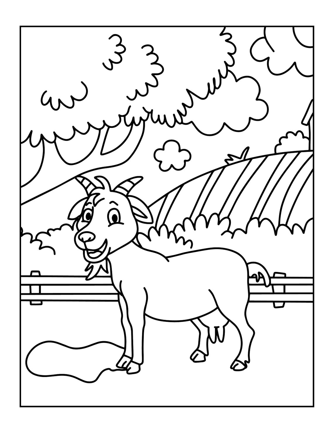 Childrens Farm Animal Printable Coloring Pages | Printable Coloring