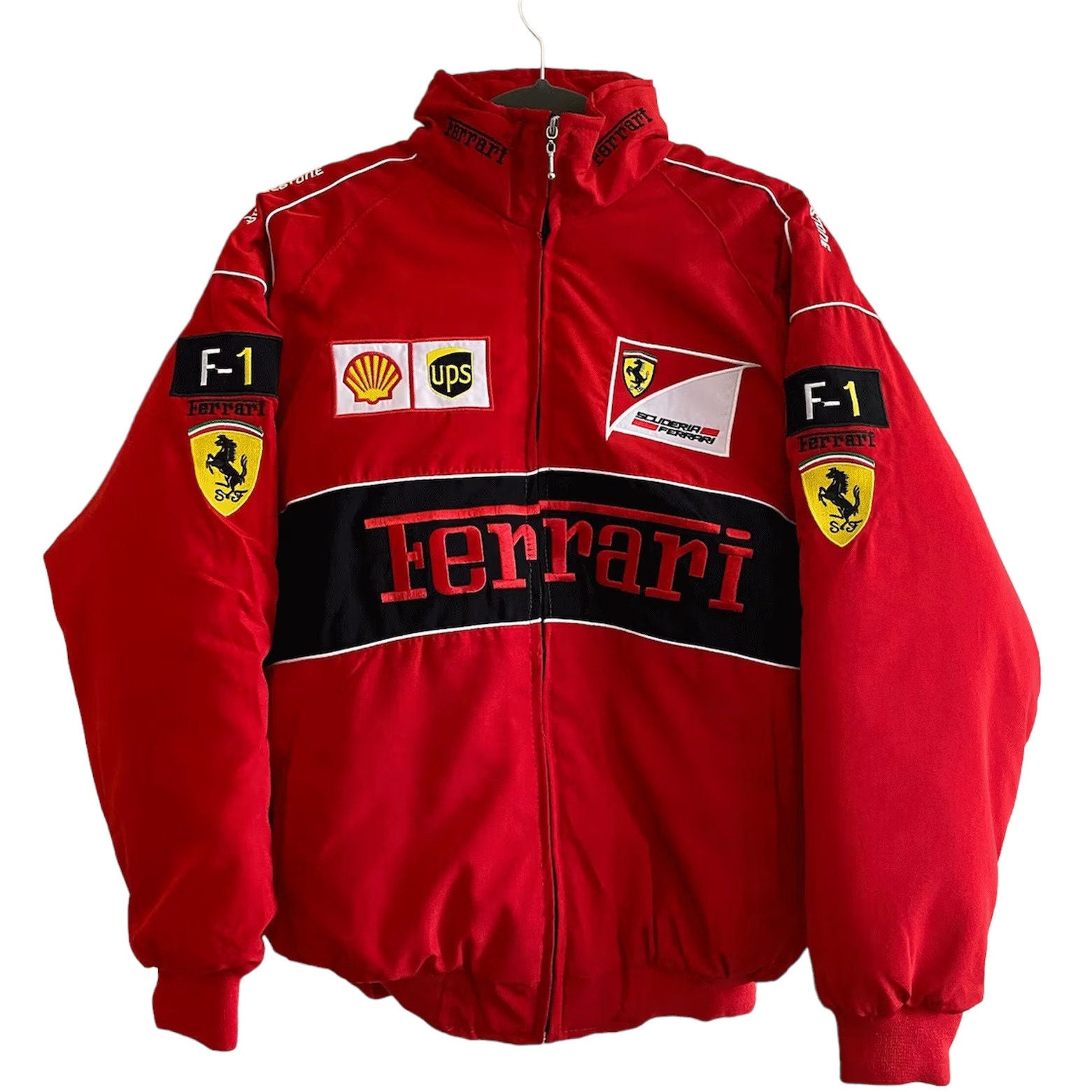 Buy F1 Ferrari Vinage Racing Jacket Red Embroidered Online in
