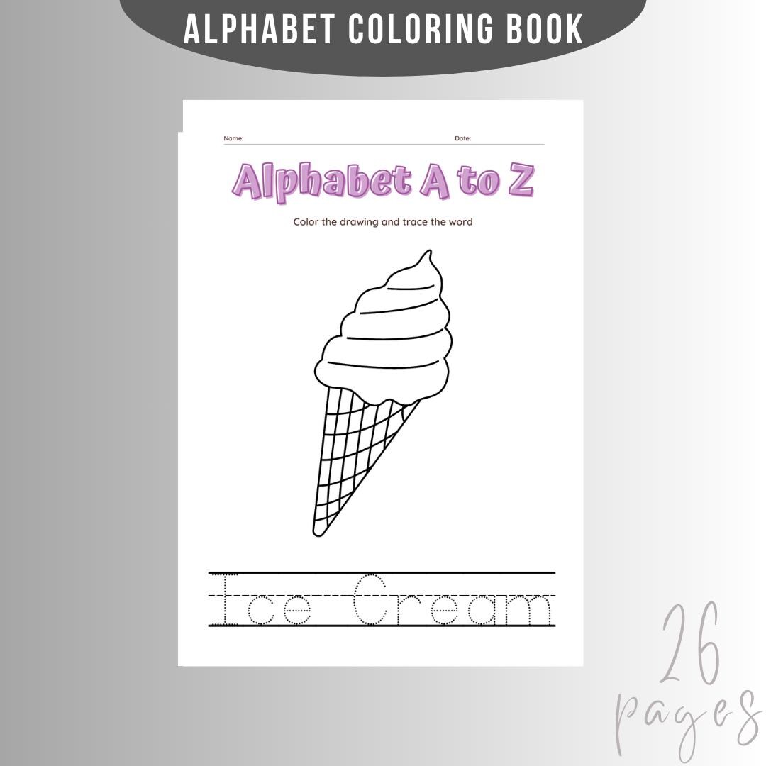 Alphabet A to Z Coloring Book Printable Tracing and Coloring Pages for ...