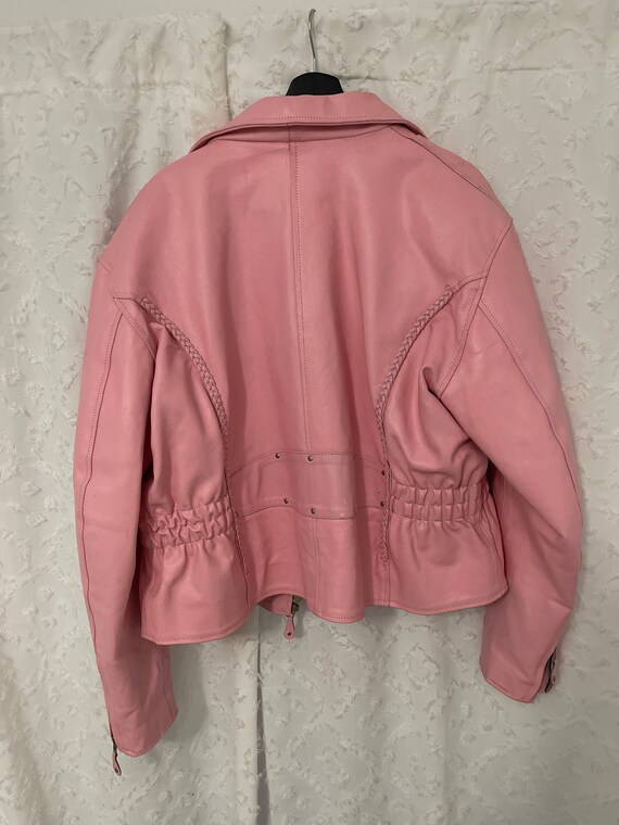 Vintage Tip Top Baby Pink Leather Moto Jacket Gem