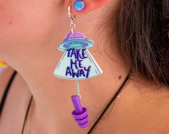 Earplugs Concert Earrings UFO Alien