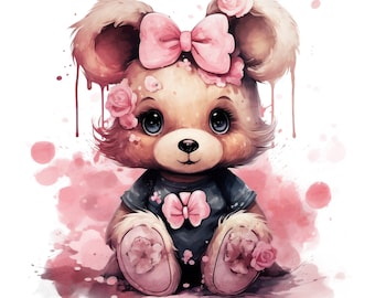 Girl teddy bear png files for sublimation shirt sublimation png for Colorful png design,hoodie designs,sublimation designs for shirts