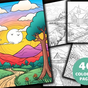 Minimalist Scenery Coloring Pages for Adults Printable Coloring Book Boho Coloring Pages Adult Coloring Book Printable
