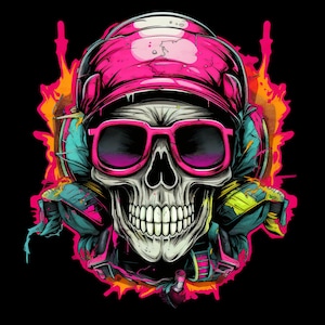 Hip Hop Skull PNG,Sublimation Designs Urban,Png for Shirts,Colorful PNG,PNG for Sublimation,Sublimation Designs for Shirts,Graffiti Skull