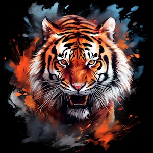 Tiger Face Png Sublimation Design, Tiger Png, Tiger Face Png, Wild Animal Png, Tiger Portrait Png, Western Tiger Png, Instant Download