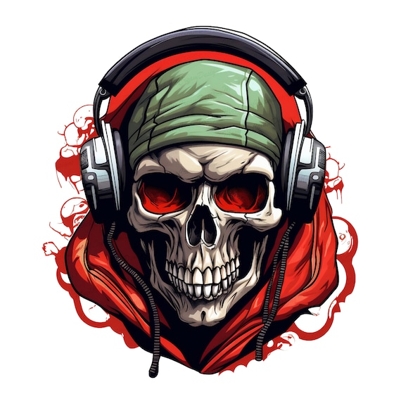 アート・デザイン・音楽 Schriftbilder:Experimentelle Kalligrafie Hip Hop Skull, Graffiti, and Urban Design - Colorful PNG
