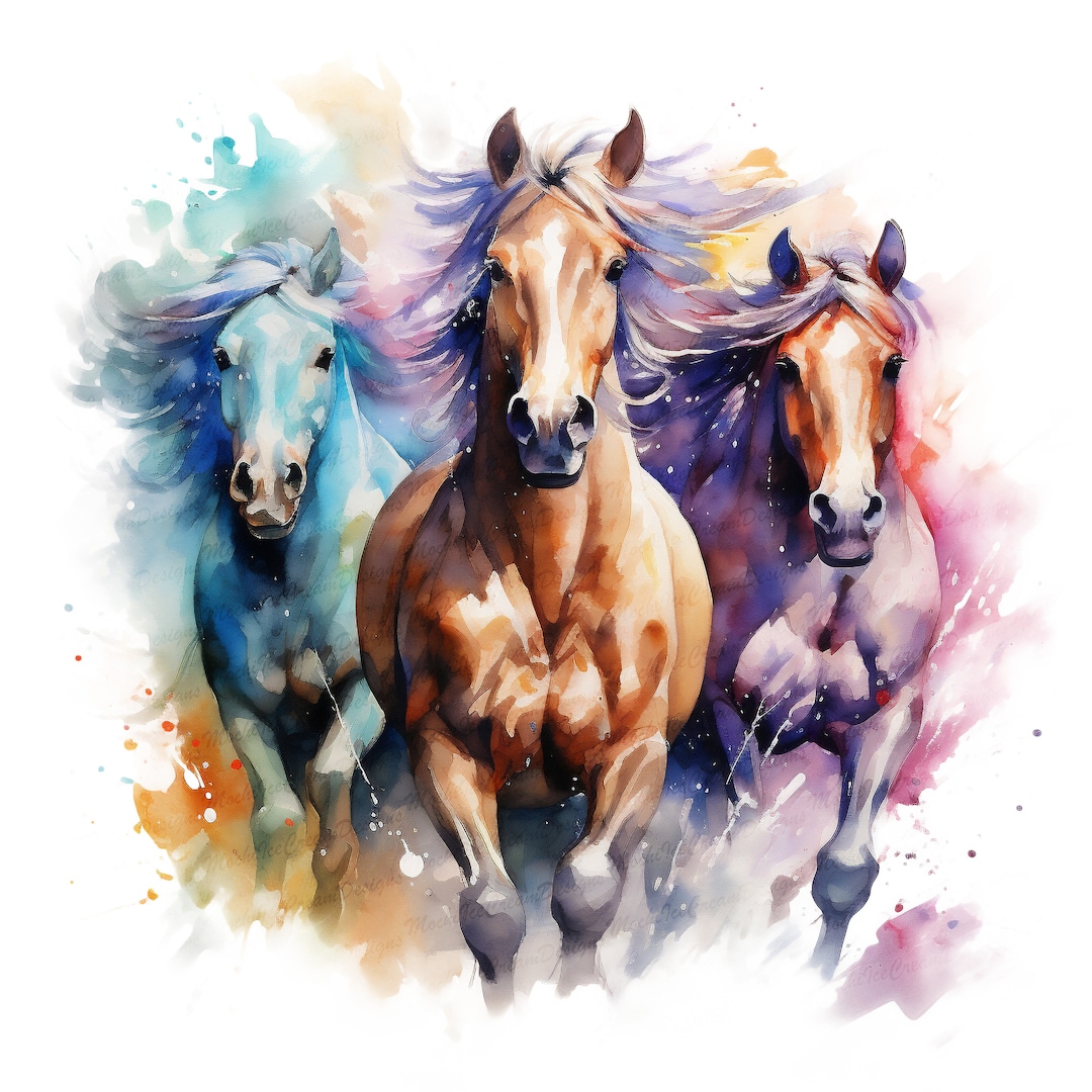 3 Horses Png, Sublimation Design, Western, Sublimation Horse Transfer ...