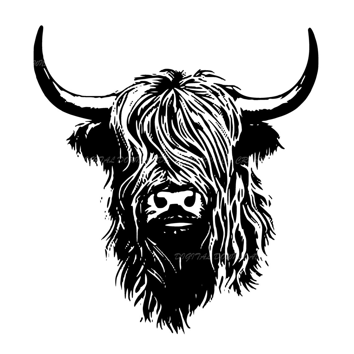 Cow SVG PNG, Long Haired Cow Svg, Cow Svg Cricut Cut File, Mama Cow Svg