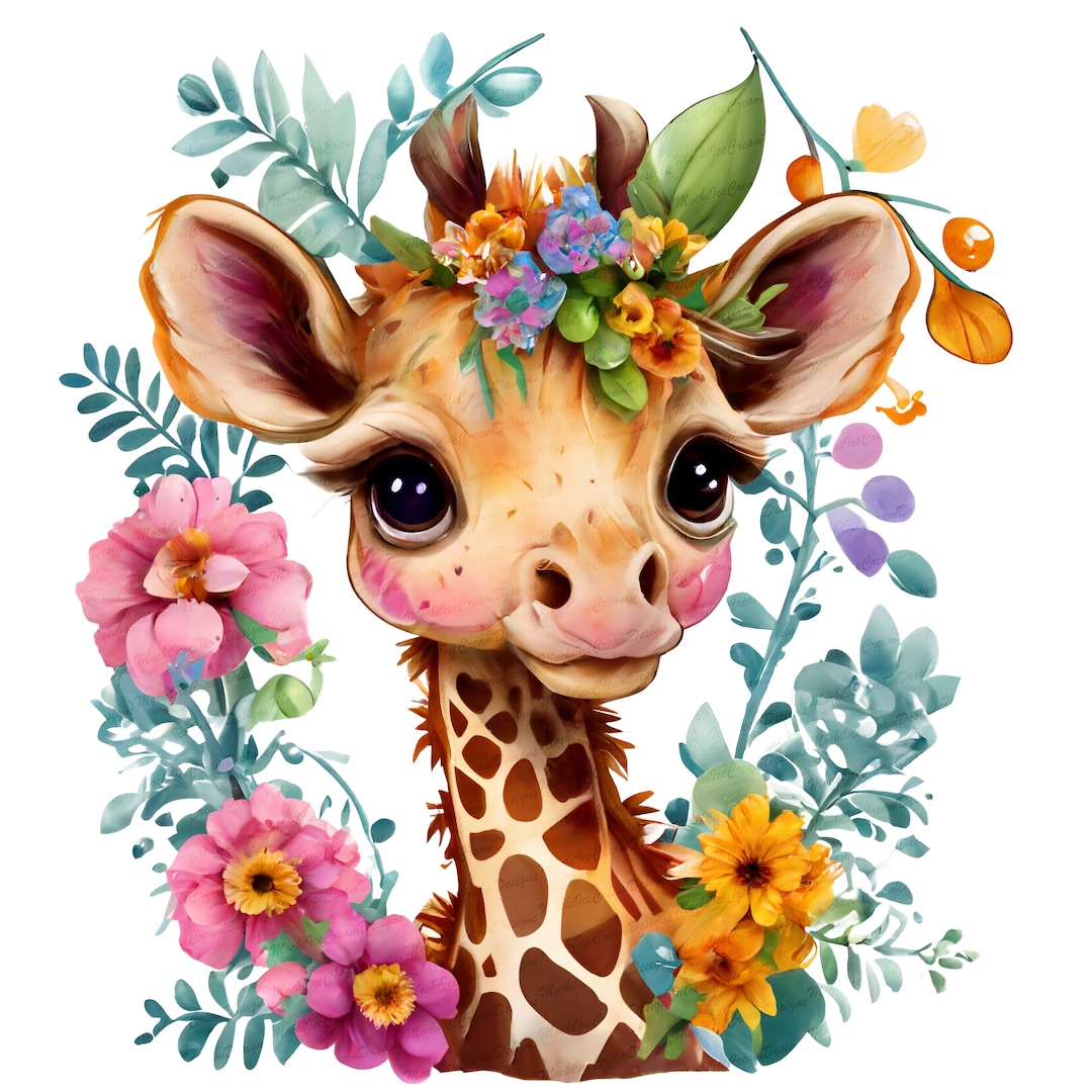 Cute Baby Giraffe Png, Digital Design, Transparent File Png ...