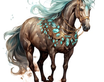 Horse PNG, Western turquoise gemstone American paint Horse png sublimation design, Hand drawn Horse png, western Horse png, tshirt png