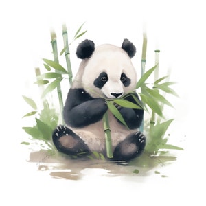 Oso panda, lindo oso panda clipart, animales del bosque panda gigante PNG, oso panda margarita flores de primavera sublimación oso panda PNG imprimible