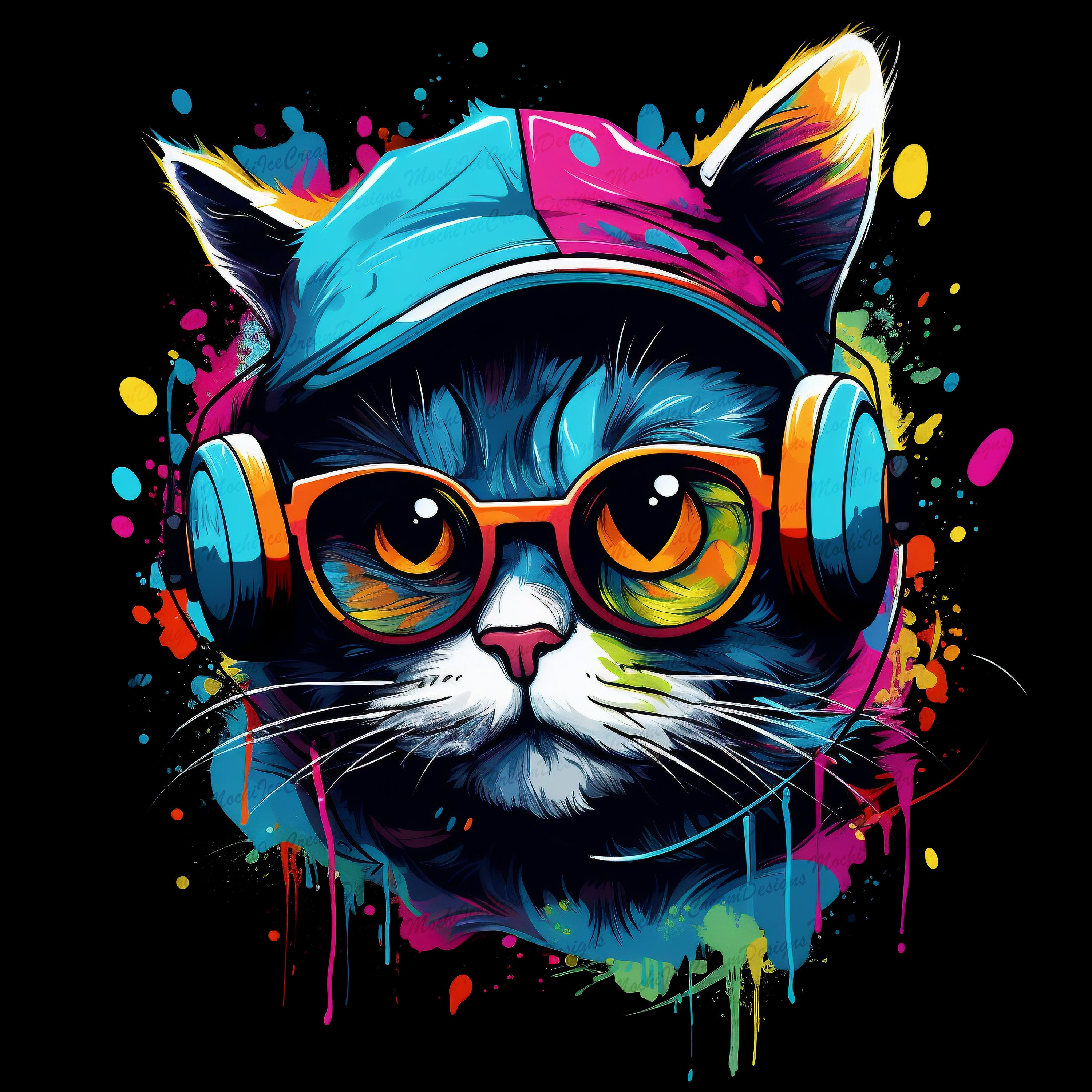 Cat Png, Vibrant Png, Graffiti Png, Abstract Png, Urban