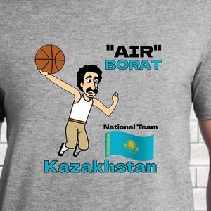 Borat - Air Borat Kazakhstan National Team Basketball T-Shirt, Short Sleeve Tee Shirt, graphic design for funny apparel