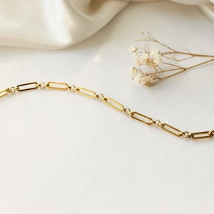 Collana in oro con catena a maglie spesse - Collana in oro con graffetta anti-ossidazione, collana a strati con maglie, collana con catena in oro, regalo di gioielli, regalo per lei