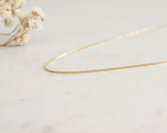 Thin Gold Chain Necklace - Simple S Chain Gold Necklace, Flat Gold Chain Necklace, Delicate Gold Chain Necklace, Jewelry Gift, Gift for Her
