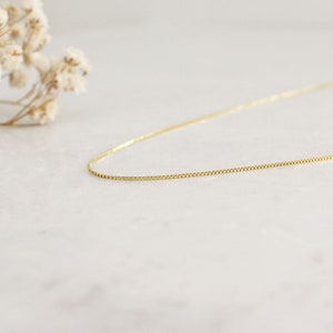 Thin Gold Chain Necklace - Simple S Chain Gold Necklace, Flat Gold Chain Necklace, Delicate Gold Chain Necklace, Jewelry Gift, Gift for Her