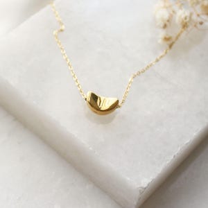 Gold Pendant Bean Necklace - Pendent Bean Necklace, Dainty Water drop Necklace, Layering Pendent Necklace, Simple Necklace, Jewelry Gift
