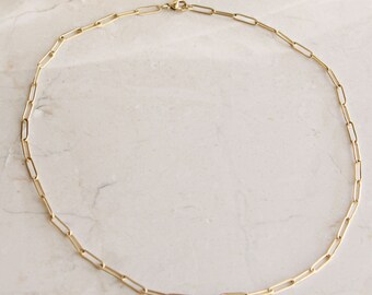 Collar de cadena de eslabones dorados: collar de cadena con clip, cadena de uso diario, cadena de capas, cadena de eslabones delicada, cadena resistente al deslustre, regalo de joyería